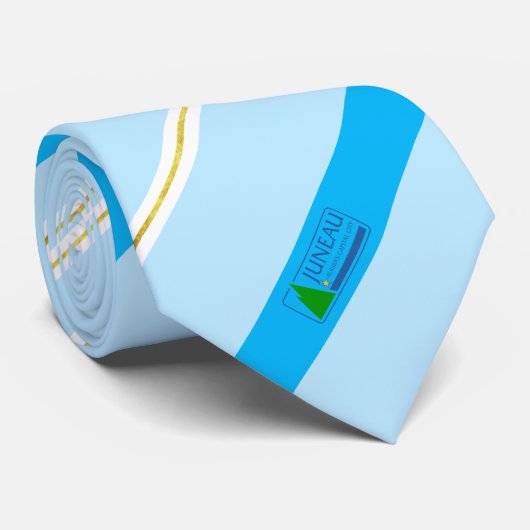 Juneau (Alaska) Stadtflagge Neck Tie Krawatte (Gerollt)