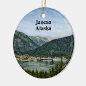 Juneau, Alaska, Weihnachtsdesign Keramik Ornament (Links)