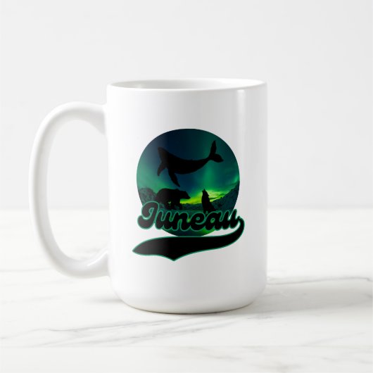 Juneau Alaska Whale Wolf Bear Aurora Northern AK Kaffeetasse (Links)