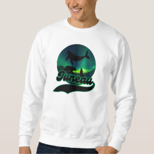 Juneau Alaska Whale Wolf Bear Aurora Northern Ak Sweatshirt