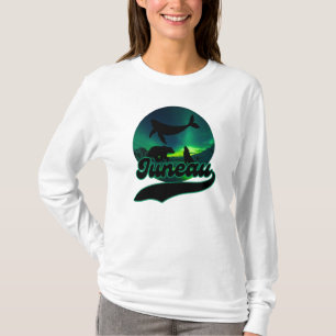 Juneau Alaska Whale Wolf Bear Aurora Northern Ak T-Shirt
