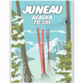 Juneau Alaska zum Ski Aufkleber (Vorderseite)