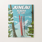 Juneau Alaska zum Ski Puzzle (Vertikal)