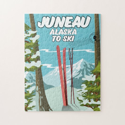 Juneau Alaska zum Ski Puzzle (Vertikal)