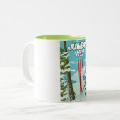 Juneau Alaska zum Ski Zweifarbige Tasse (Vorderseite Links)