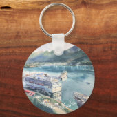 Juneau Cruise Port Wasserfarbe Schlüsselanhänger (Vorderseite)