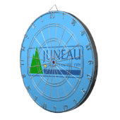 Juneau-Flagge, Alaska-Tafel mit Darts Dartscheibe (Vorderseite rechts)