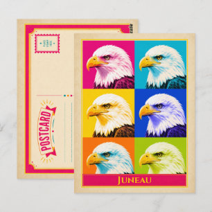Juneau Postkarte Alaska Weißkopfseeadler Vintage