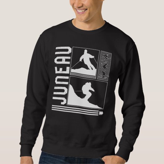 Juneau Skiing Skier Winter Snowboard Snowboarder Sweatshirt (Vorderseite)
