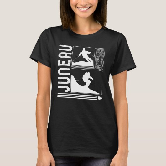 Juneau Skiing Skier Winter Snowboard Snowboarder T-Shirt (Vorderseite)