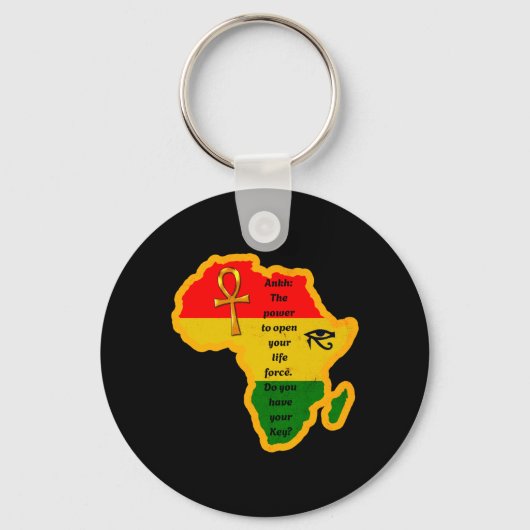 Junenth afrikanischer Ankh Wer Zitat Schlüsselanhänger (Vorderseite)