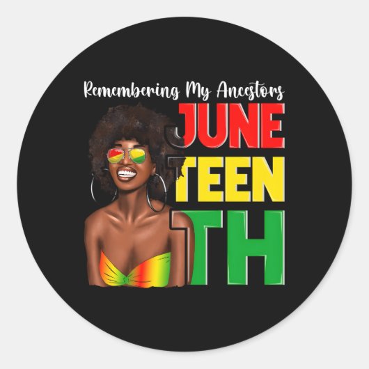 Junenth Black erinnert mich an meine Vorfahren Afr Runder Aufkleber (Vorderseite)