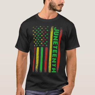 Junenth in einer Flag Schwarze Geschichte Junenth T-Shirt
