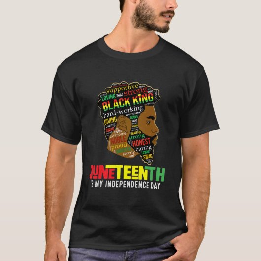 Junenth Is My Independence Day Black King Father'S T-Shirt (Vorderseite)