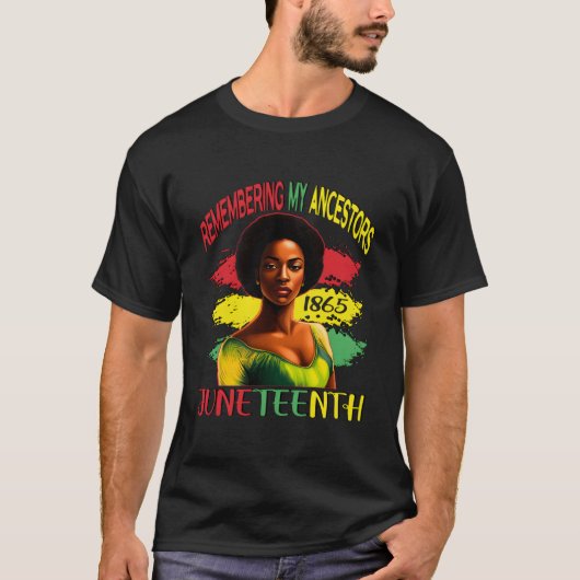 Junenth Remembering My Ancestors Black T-Shirt (Vorderseite)