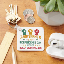 Juneteent ist mein Unabhängigkeitstag Afroamerikan Schlüsselanhänger