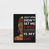 Juneteent ist mein Unabhängigkeitstag Karte (Vorderseite)