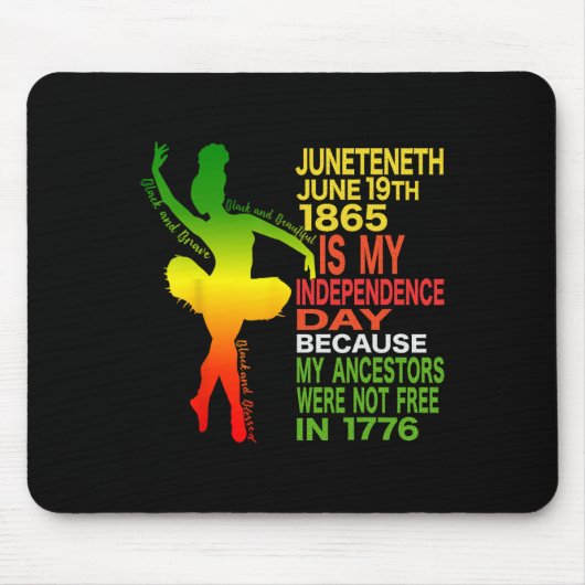 Juneteentchen Independence Dancer Black Girl Balle Mousepad (Vorne)