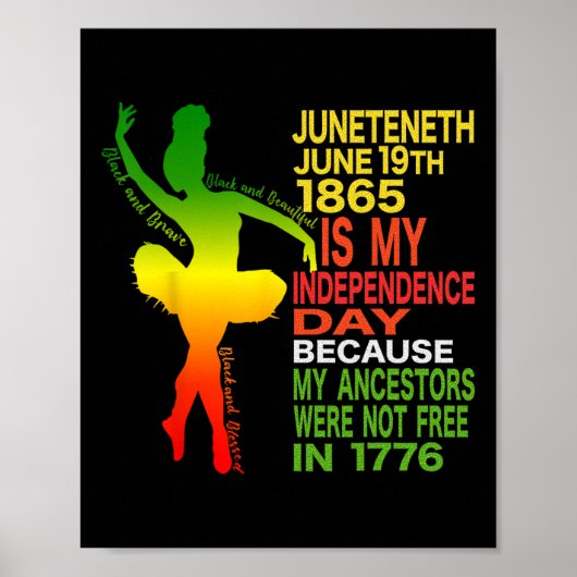Juneteentchen Independence Dancer Black Girl Balle Poster (Vorne)