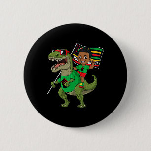 Juneteente Black King Riding T Rex Dino Fun Boys K Button