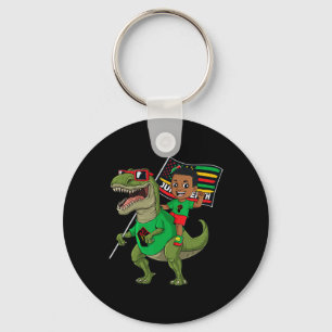 Juneteente Black King Riding T Rex Dino Fun Boys K Schlüsselanhänger
