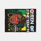 Juneteente Black Queen Melanin Girl Magic Sista Wo Fleecedecke (Vorderseite (Horizontal))