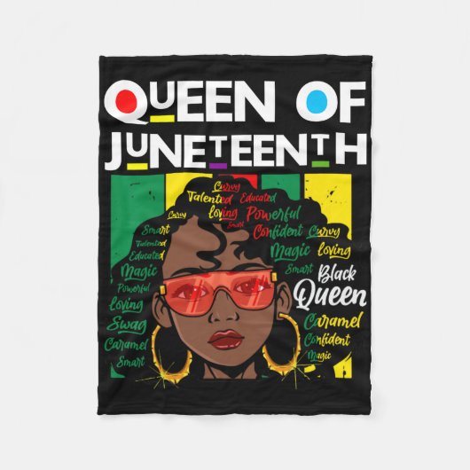 Juneteente Black Queen Melanin Girl Magic Sista Wo Fleecedecke (Vorderseite)