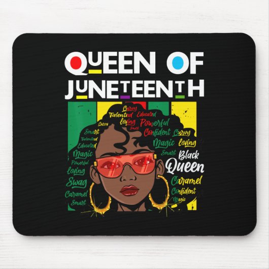 Juneteente Black Queen Melanin Girl Magic Sista Wo Mousepad (Vorne)
