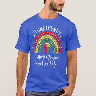 Juneteente: Erster Lehrer feiert schwarzes F T-Shirt