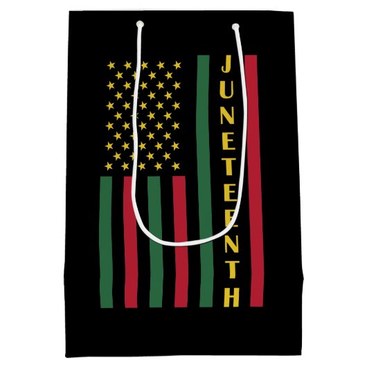 Juneteente Freedom Celebration USA Flag Mittlere Geschenktüte (Rückseite)