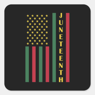 Juneteente Freedom Celebration USA Flag Quadratischer Aufkleber