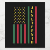 Juneteente Freedom Celebration USA Flag Weinetikett (Einzelnes Label)