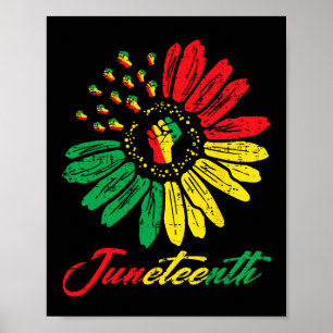 Juneteente Sonnenblume Schwarze Fists Girls Kinder Poster