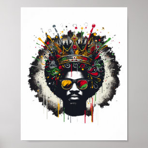 Juneteente Stolz Black King Men Vathers Day Black Poster