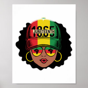Juneteente Women Girls Queen African American Blac Poster