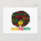 Juneteente Women Queen African American Black Afro Postkarte (Vorderseite)