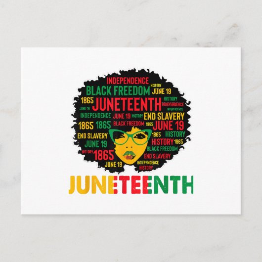 Juneteente Women Queen African American Black Afro Postkarte (Vorderseite)
