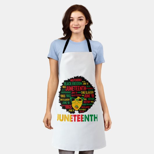 Juneteente Women Queen African American Black Afro Schürze (Getragen)