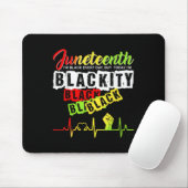 Juneteentel Pride Blackity Black Funny Heartbeat M Mousepad (Mit Mouse)