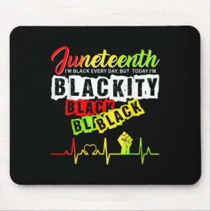 Juneteentel Pride Blackity Black Funny Heartbeat M Mousepad