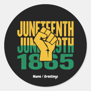 Juneteenth 1865 19. Juni Grafik De Runder Aufkleber