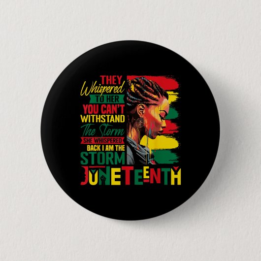 Juneteenth 1865 afrikanische Flagge schwarze König Button (Vorderseite)