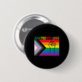 Juneteenth 1865 Faust Regenbogenflagge Gay Pride M Button (Vorne & Hinten)
