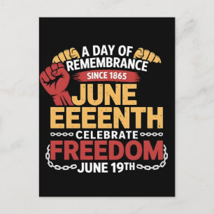 Juneteenth 1865 Freiheitstag Schwarze Geschichte Feiertagspostkarte