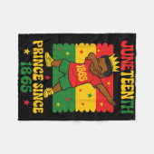 Juneteenth 1865 Groovy Kleiner Junge Dabbing Prinz Fleecedecke (Vorderseite (Horizontal))