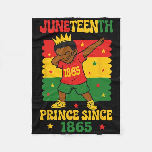 Juneteenth 1865 Groovy Kleiner Junge Dabbing Prinz Fleecedecke (Vorderseite)