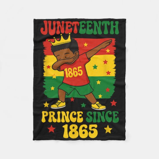 Juneteenth 1865 Groovy Kleiner Junge Dabbing Prinz Fleecedecke (Vorderseite)