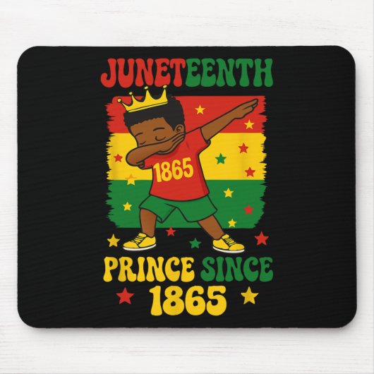 Juneteenth 1865 Groovy Kleiner Junge Dabbing Prinz Mousepad (Vorne)