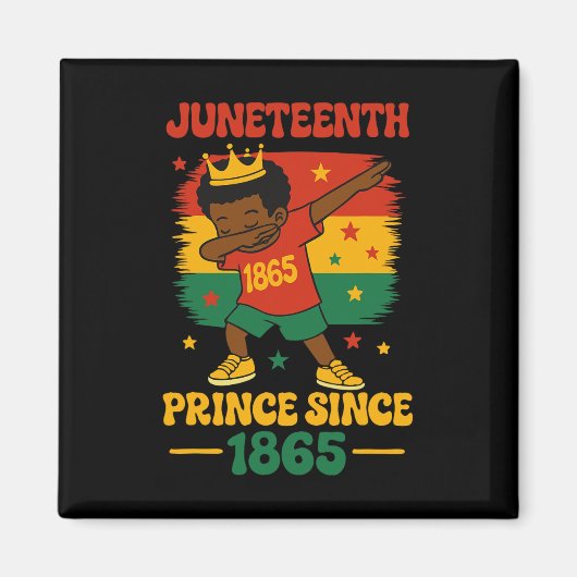 Juneteenth 1865 Groovy Prinz Kleinkind Dab Junge F Magnet (Vorne)