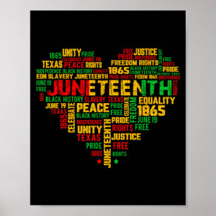 Juneteenth 1865 Herz schwarze Geschichte Freiheit Poster